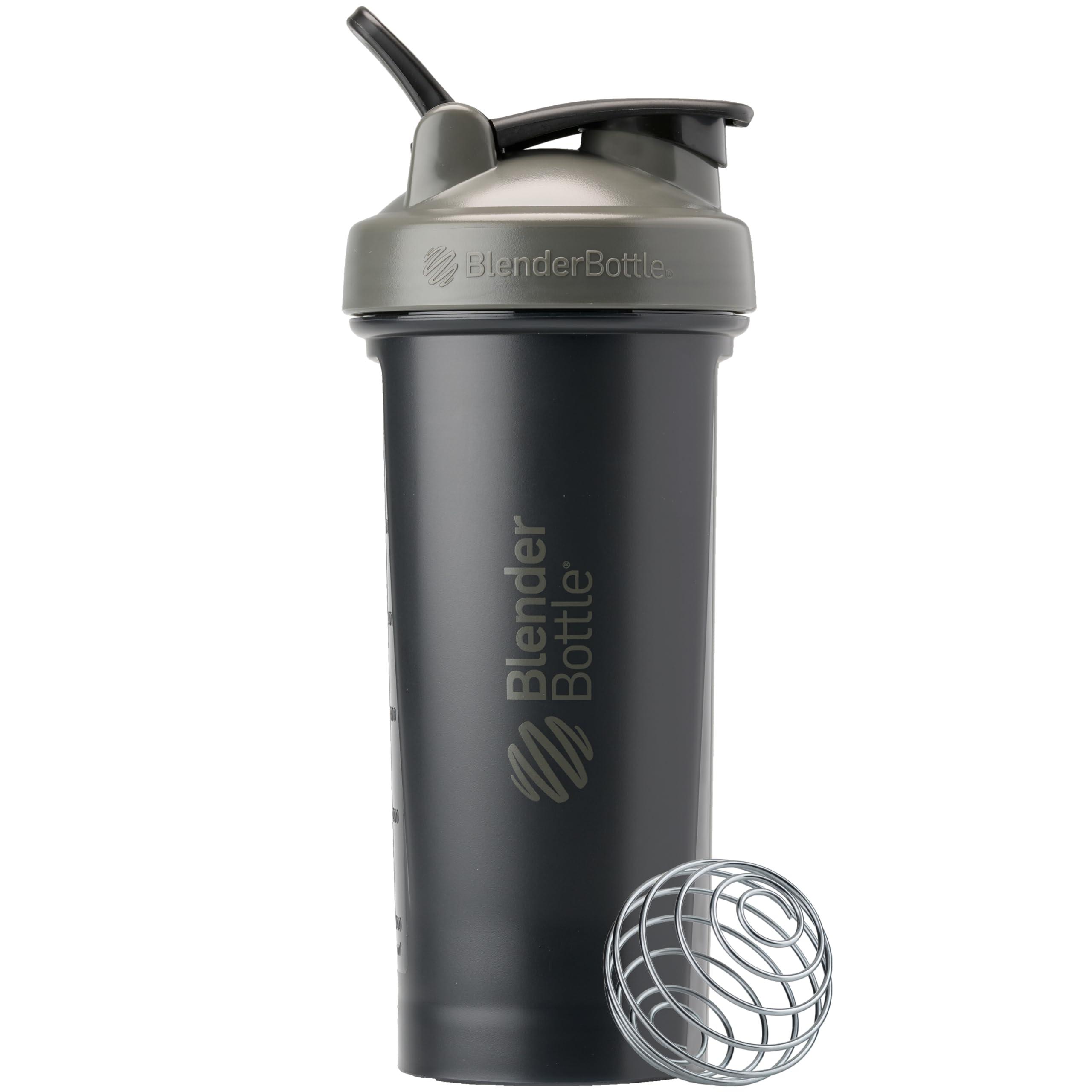 Blender Bottle BlenderBottle Classic V2 Shaker Bottle Perfect for Protein Shakes and Pre Workout, 28-Ounce, Grey/Black, Black Shadow