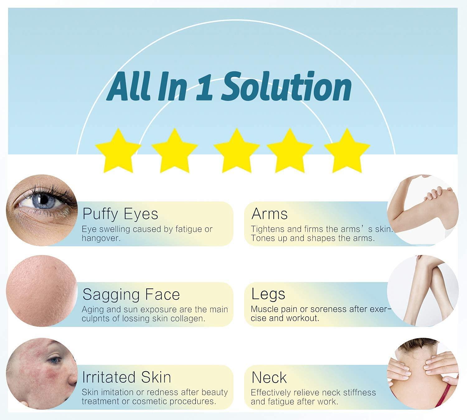 ACP ACUPRESSURE ACP ACUPRESSURE Roller Face Massager Facial Skin Care Tool with Cooling Gel for Face and Eyes, Puffiness and Pain Relief for Women & Men