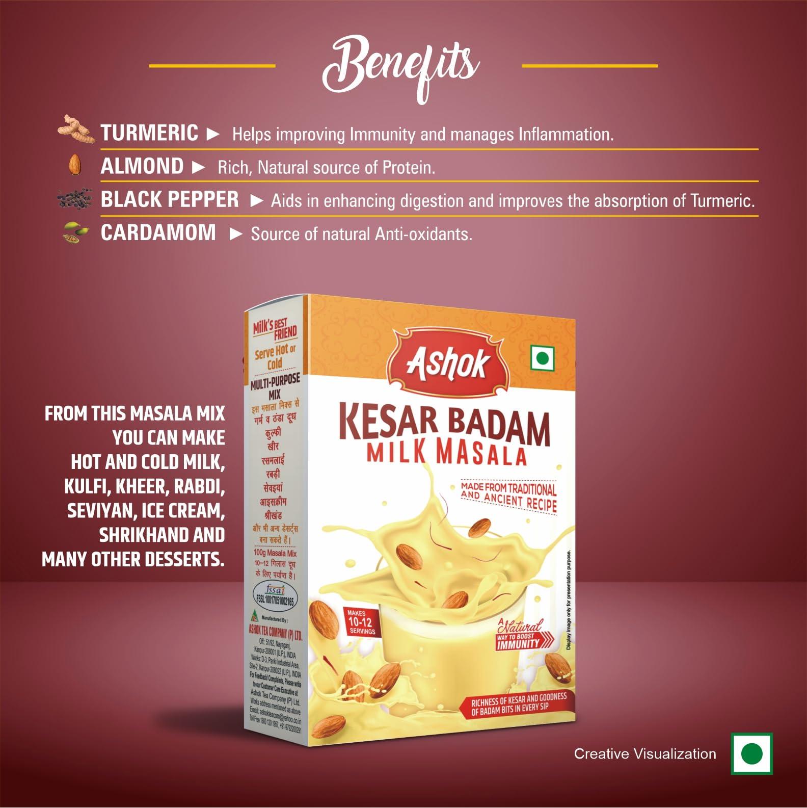 ASHOK NUTRIRICH Ashok Kesar Badam Milk Masala Powder (Kesar Badam, Pack of 3)