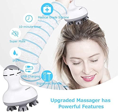 Luteti Luteti Cordless Head Massager - Electric Hair Scalp Massager with Kneading 84 Massage Nodes, Handheld Portable Head Scratcher Massager for Hair Growth, Deep Clean and Stress Relax,Christmas Gifts