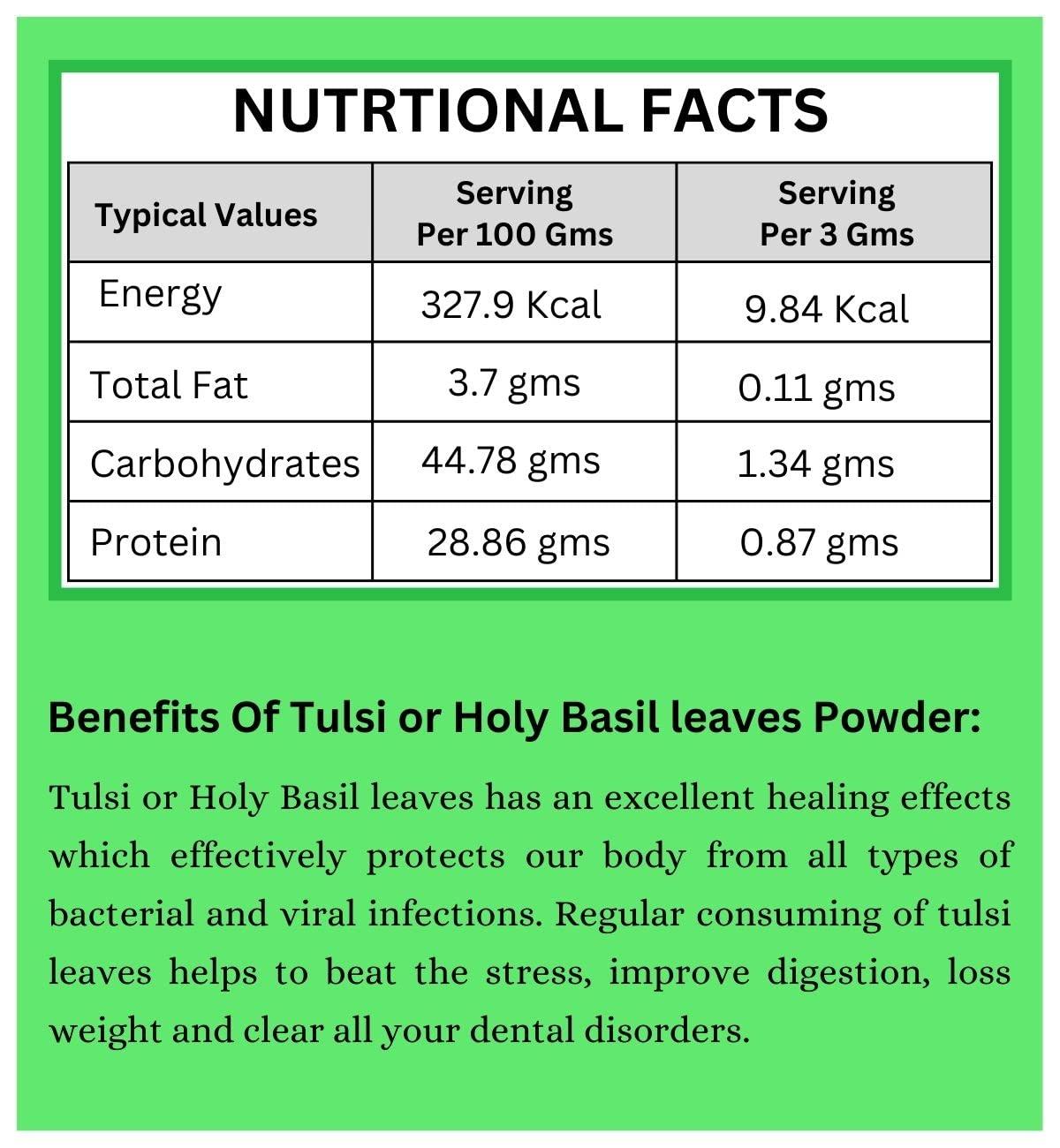 THULIR THULIR Tulsi Leaf Powder | Holy Basil Leaf Powder - 100 Gms| Ocimum Tenuiflorum