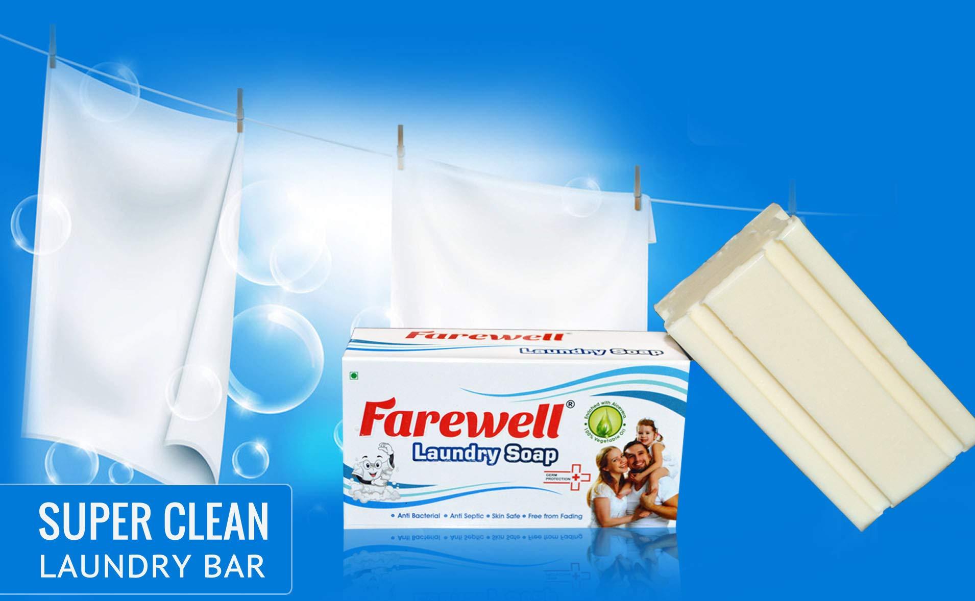 Farewell Farewell Laundry Washing Soap (Combo Of 5-Detergent Bars) Organic and chemical free/baby safe/for sensitive skin/laundry soap bar