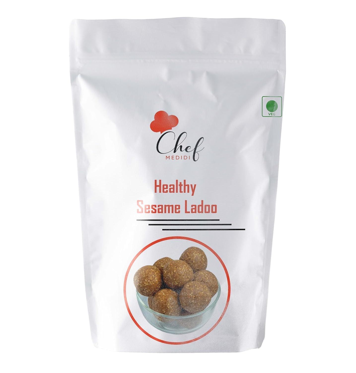 Sundried Pure Natural Jaggery and White Till laddu/sesame seeds laddu/Nuvvula laddu (Healthy Snack)- 500 gm