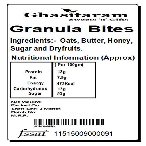 Ghasitaram Gifts Ghasitaram Gifts Christmas Gifts Healthy Hampers - Wooden 12 pcs Granola Bites Bites Box