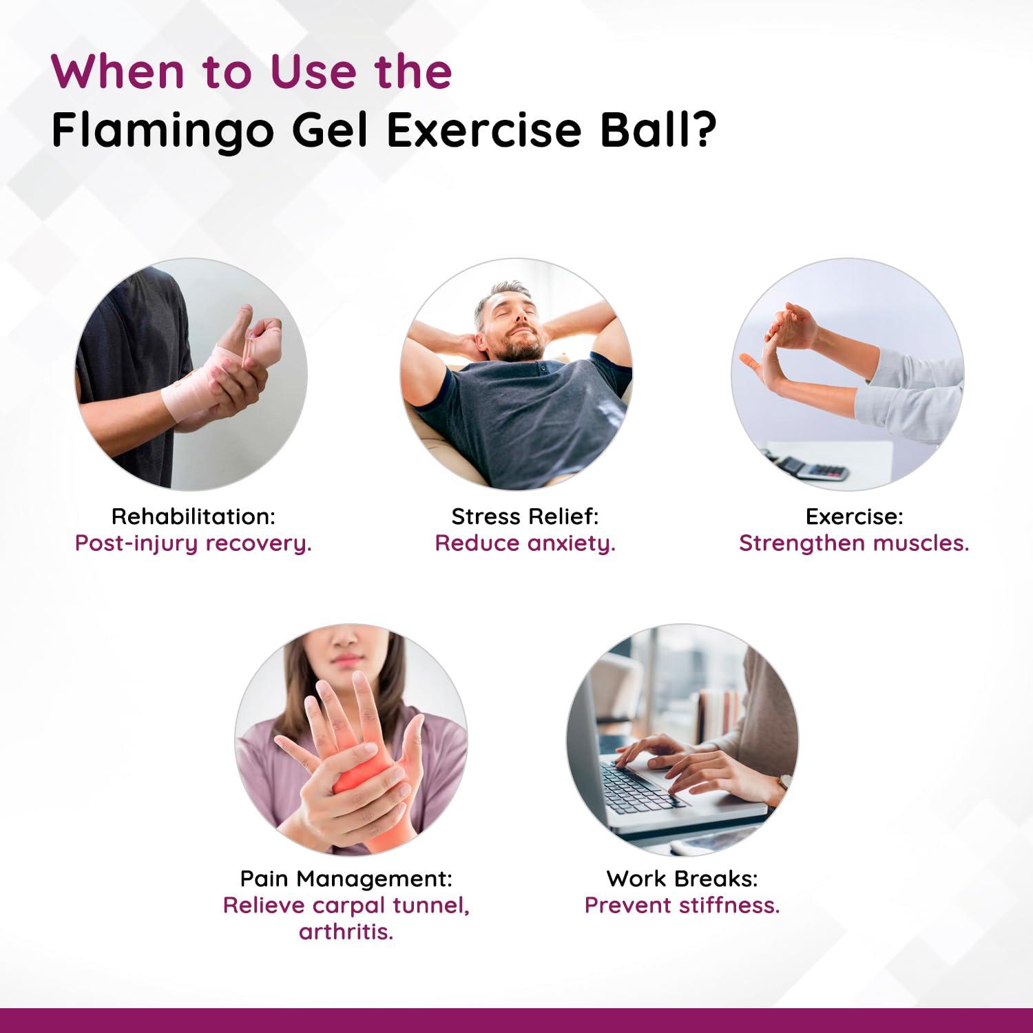 Flamingo Flamingo Gel Exercise Ball for Hand, Grip Muscle Strengthening,Stress Relief, Arthritis, Finger, Wrist, Carpal Tunnel & Pain Relief | Color-Gel Exercise Ball Soft Yellow | Size-U