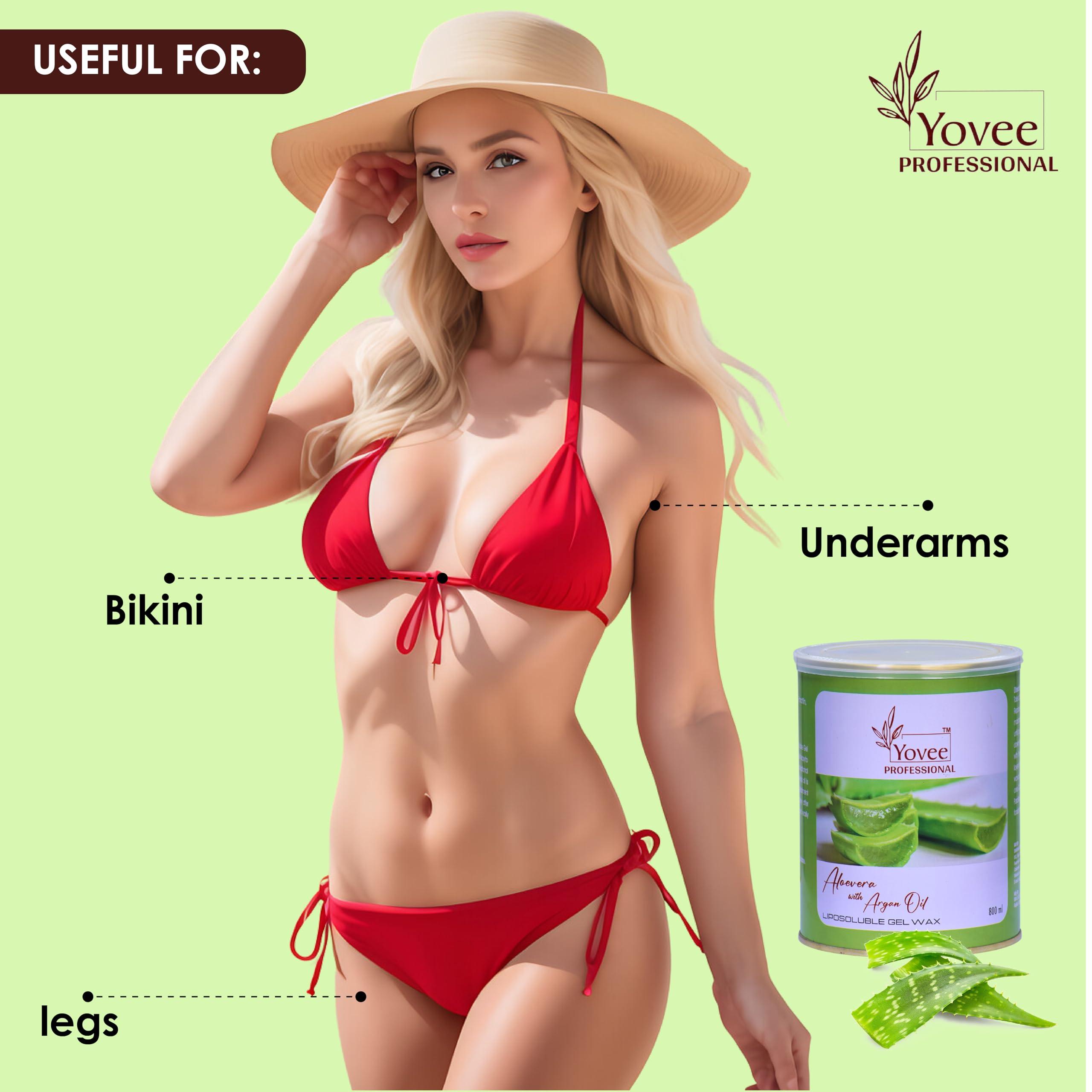 YOVEE PROFESSIONAL Yovee Professional Aloevera With Argan Oil Liposoluble Gel Wax Easy To Hair Removal For Arms, Chest, Legs, Back, and Full Body, Suitable for Sensitive Skin