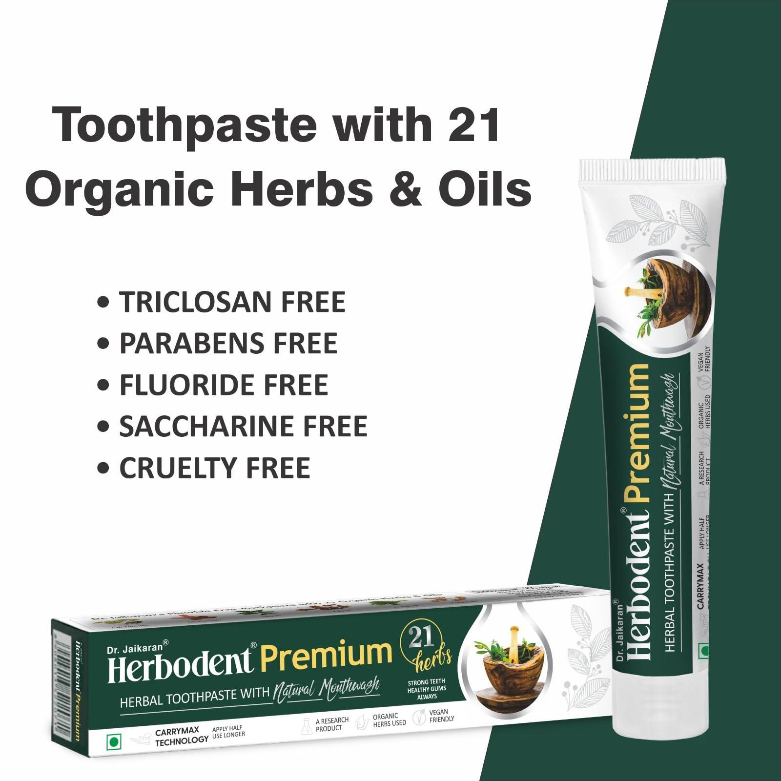 Herbodent Herbodent Premium Gingivitis Prevention Toothpaste-165G Pack Of 1|A Unique Blend Of 21 Herbs Like Neem, Clove, Cinnamon, Cardamom With Natural Mouthwash-No Paraben, No Fluoride, No Saccharin
