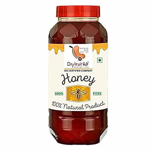 Dry Fruit Hub Dry Fruit Hub Natural Honey 1KG Organic Wild Honey Multifloral pure raw Honey Unprocessed Unfiltered Unpasteurized Pure Natural Original Honey - 1000 Grams Pack of 1