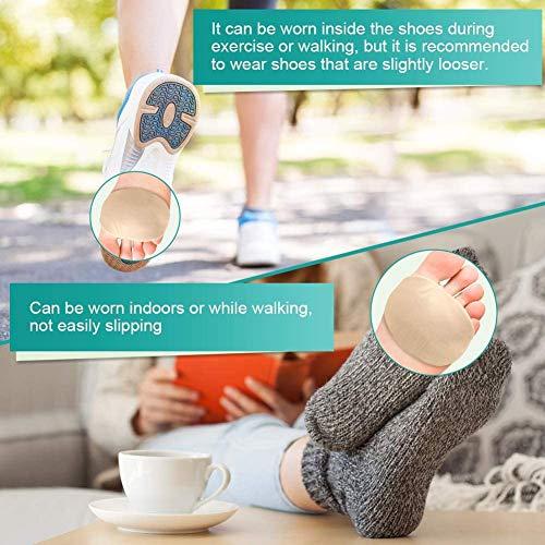 VINGVO Gel Metatarsal Pads for Hard Skin Mortons Neuroma, Ball of Foot Cushion Support Socks for Diabetic Feet, Callus, Blisters, Metatarsalgie, Sore Forefoot Pain Relief for Barefoot or Wear in Shoes