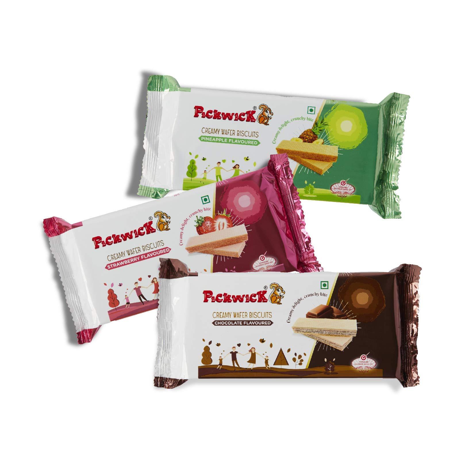 PICKWICK PICKWICK Assorted Wafer Biscuits Combo Pack -Chocolate, Pineapple, Strawberry- (75gm x 3)