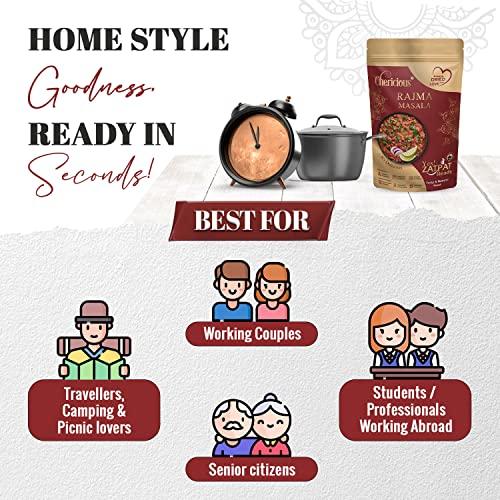 Chericious Chericious | Ready to Eat Rajma Masala Gravy | Vegetarian Meal | Instant Meal | Ready to Cook | Heat and Eat Indian Meal | Delicious Indian Food | (2 Travel Packets)