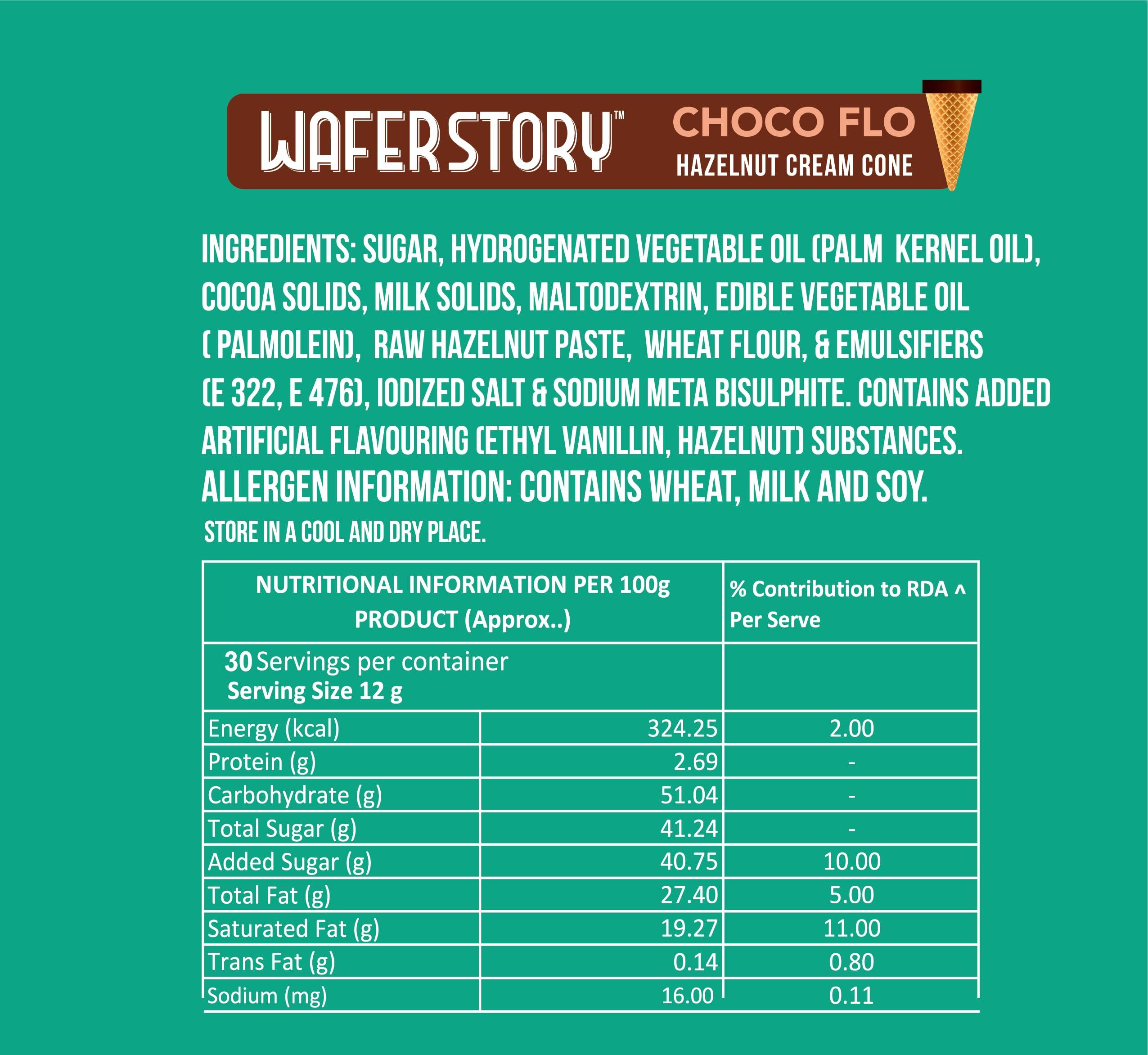 Wafer Story Wafer Story Choco Flo Cone | HazelWaffle cones (Pack of 30)