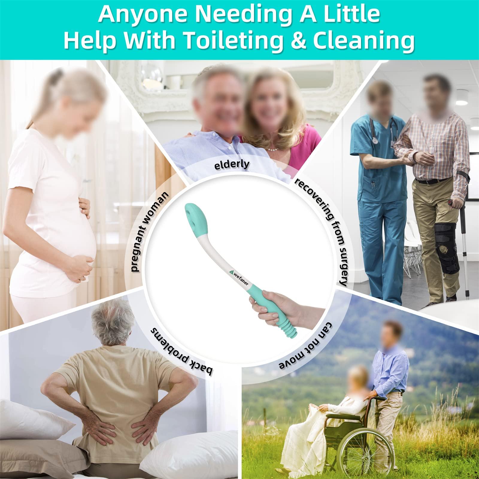 wefaner Toilet Aids For Wiping, Wipe Assist Tool Bathroom Wipe Assistance Bottom Buddy, Long Reach Comfort Wiper