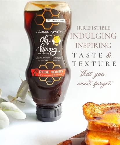 CANAAN GROUP’S oh honey Bee Healthy Canaan Group's Organic Oh Honey | 100% Honey Organic Natural Tulsi Honey | Squeeze Pack | No Added Sugar | 600g