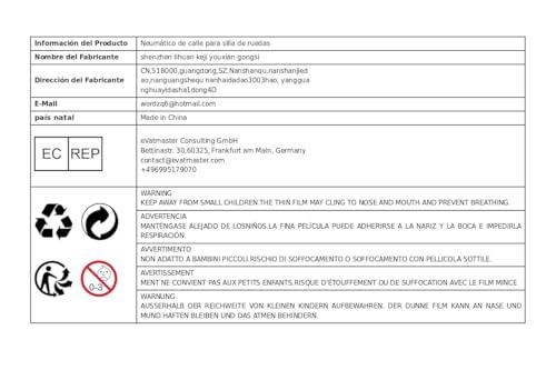 Colcolo Generic Pack of 2 Solid Wheelchair Street Tire Fit Most 24x1-3/8\" Wheel Chair Black