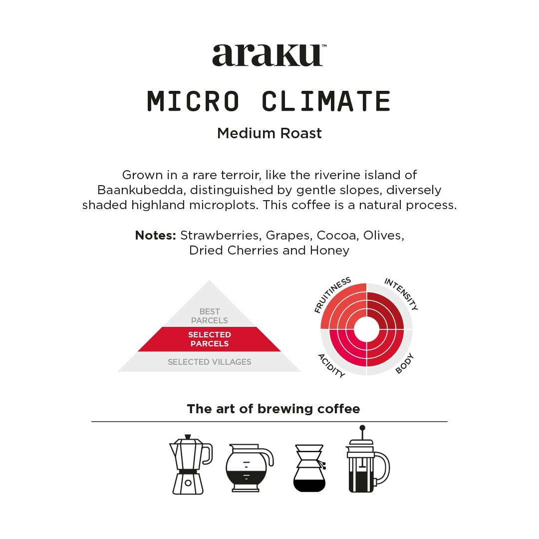 ARAKU ARAKU Coffee - Micro Climate - Freshly Roasted 100% Arabica Medium Roast Specialty Coffee - 250 g (Coarse Grind)