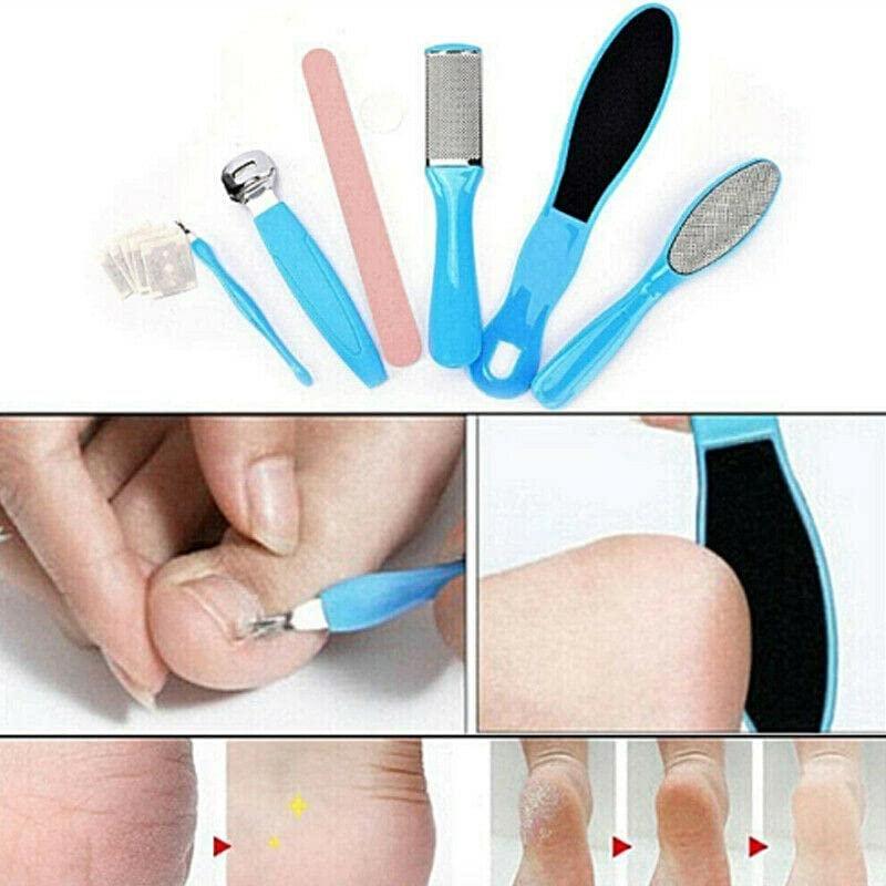FOZZBY Pedicure Tools for Feet - 8 in 1 Pedicure Kit | Foot Scrubber for Dead Skin, Callus Remover, Foot Scraper, Foot File, Pitchfork, Filer for Nail Repair - 1 Set