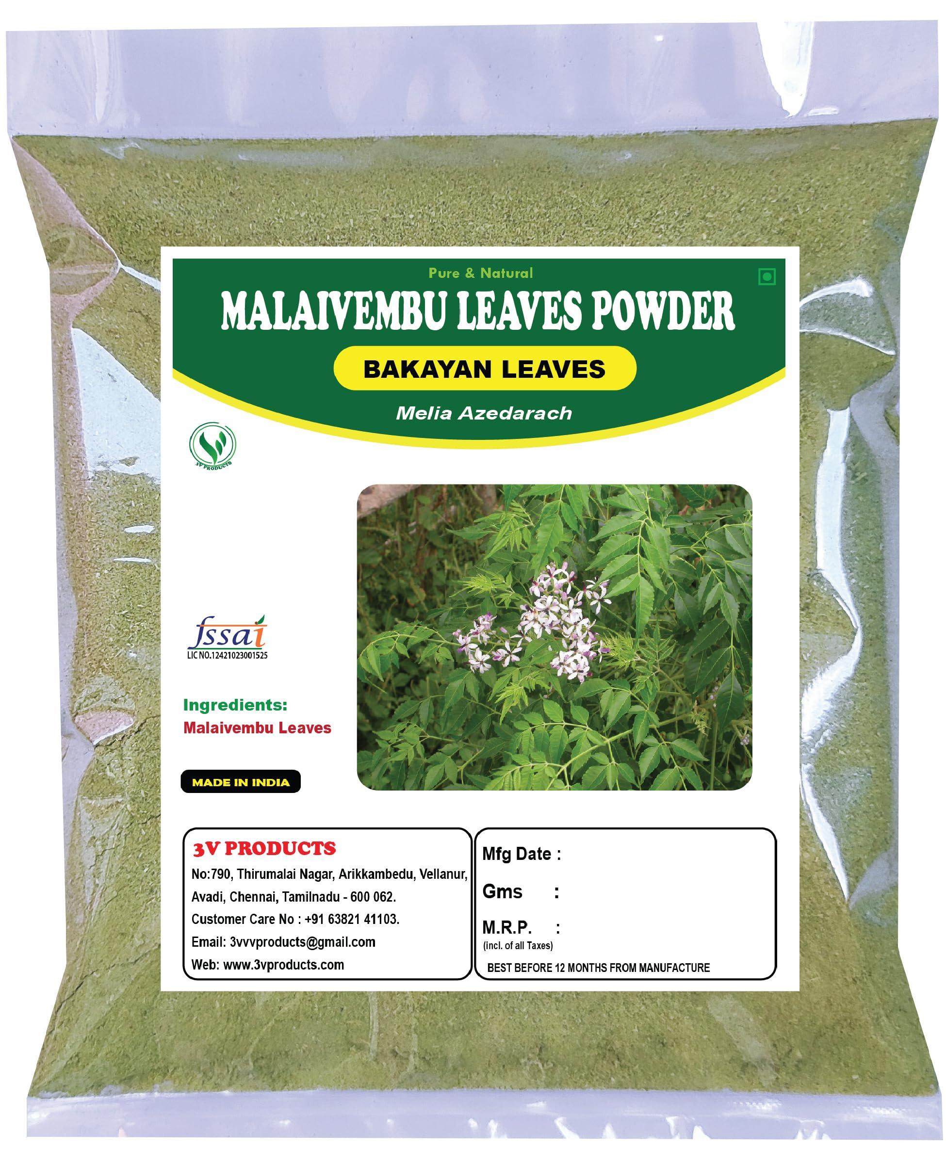 3V PRODUCTS Malaivembu powder 100g | Bakayan powder | Chinaberry | Melia Azedarach