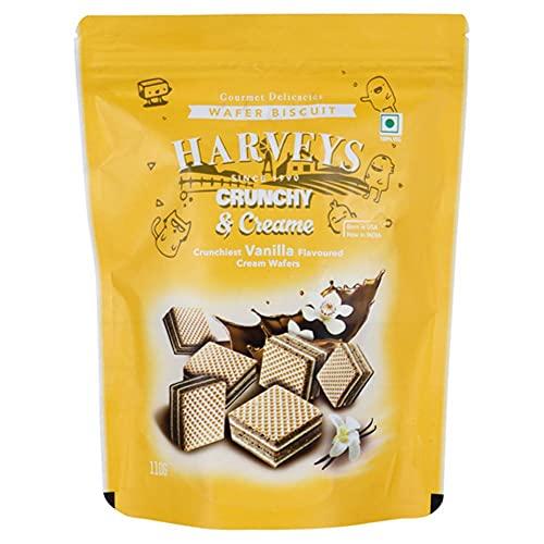Harveys Harveys Crunchy & Creame Premium Wafer Pouch | Chocolate, Vanilla, Strawberry & Orange Flavours | Pack of 4 | 110 gm x 4