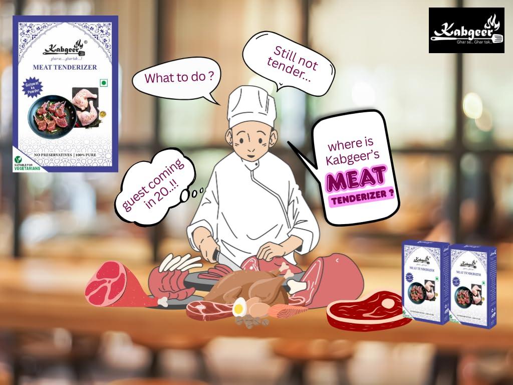 Kabgeer Kabgeer Mutton Tenderizer Powder | Speciality Powder | Raw Papaya | Kachri | Galawat ka Powder | No Added Preservatives | No Flavour - 50 gram Pack