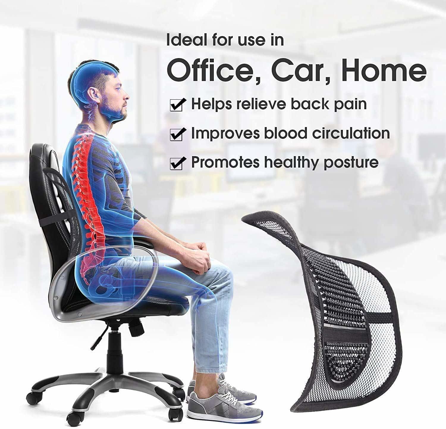 AZRMOH AZRMOH Nylon Back Rest Car Chair Cushion|Lumbar Back Support For Car|Seat Cushion To Relieve Pain|Comfort And Lower Back Pain Relief|Cushion For Car Seat,Office Chair,Wheelchair|(A_1),Multicolor