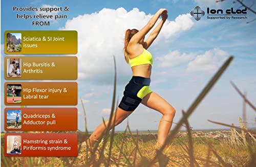 Ion Clad Ion Clad Scientist Developed Copper Compression Hip Joint Brace with Groin Support. Pain Relief & Recovery for Quads, Pulled Muscle, Lower Back, Sciatica, Hip Flexor & Hamstring Strain – Men & Women