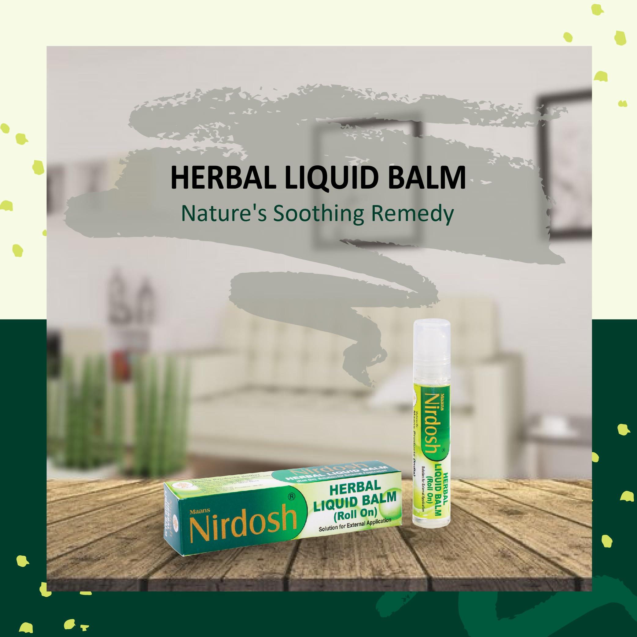 Nirdosh Nirdosh Herbal Liquid Roll-On Balm (Pack of 5) - 100% Natural Herbal Oil for Soothing Comfort