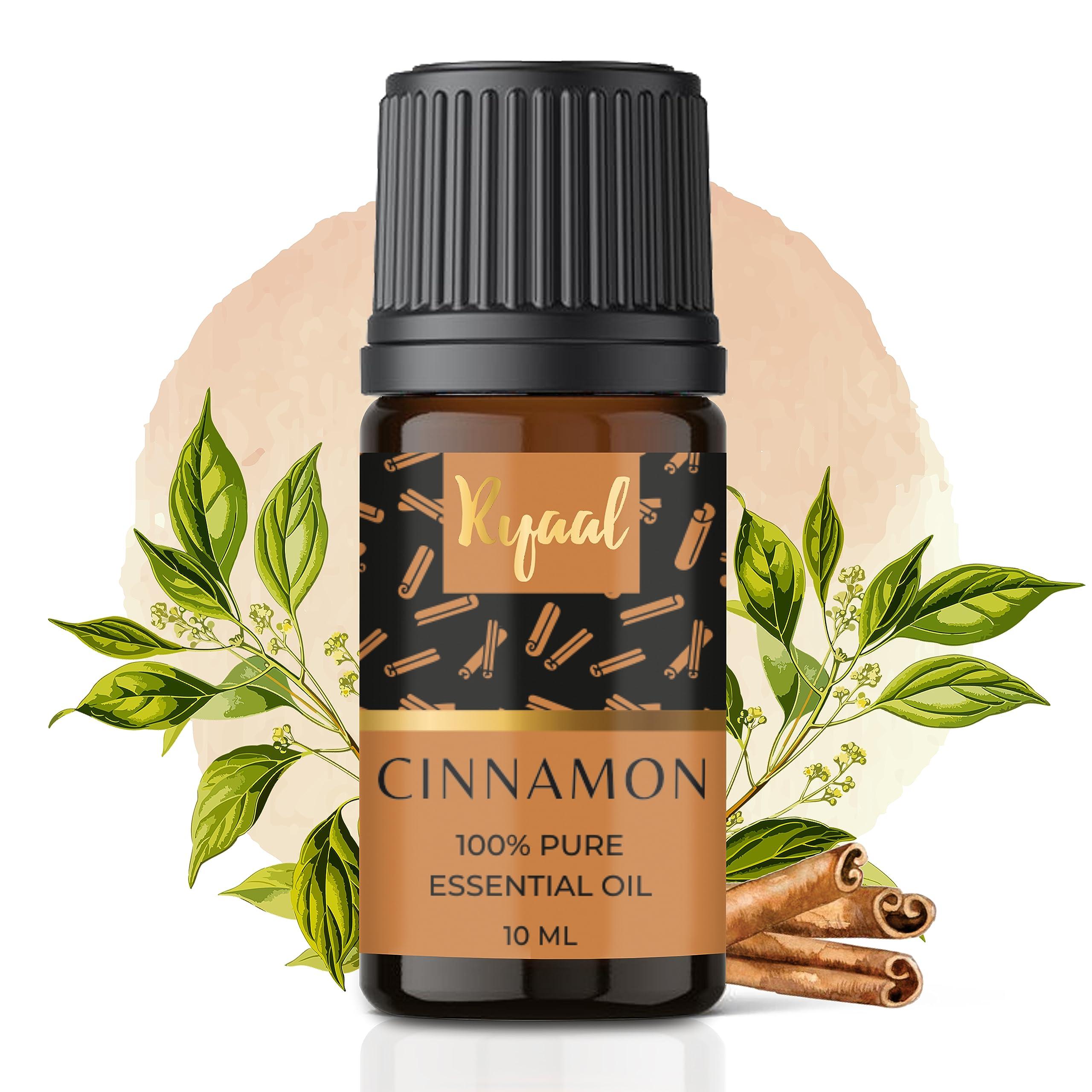 Ryaal Ryaal Essential Oils Rosemary, Tea Tree, Lemon, Rose, Lavender, Jasmine, Orange, Cinnamon & Sandalwood | Skin, Face, Hair, Diffuser & Aromatherapy | 9 in 1 Combo Pack 100% Pure & Natural 10 ml each