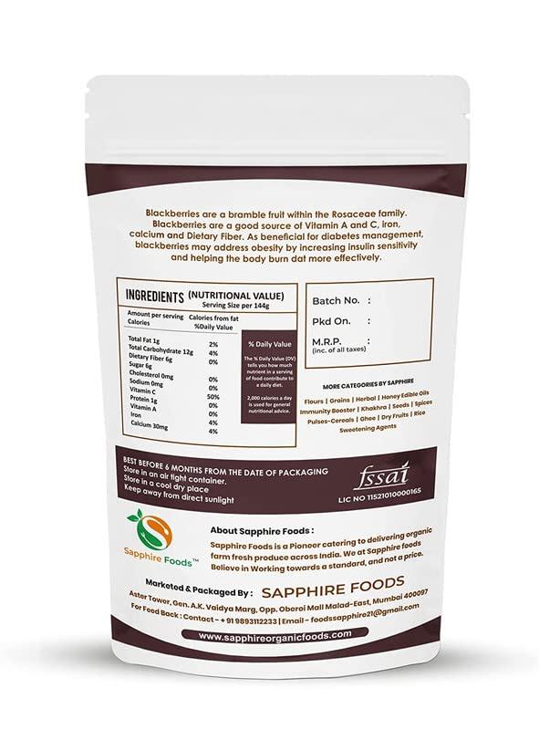SAPPHIRE FOODS SAPPHIRE FOODS Organic Dried Blackberry Dry Fruits,Healthy Snacks, Fiber Rich, Highly Nutritional, No Added Sugar (1KG).