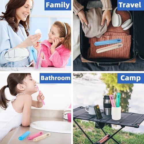 SPELLWISH SPELLWISH Plastic Travel Toothbrush Case Holder, Breathable Portable Toothbrush Container, Clear Toothbrush Holder For Traveling Case For Kids And Adult Toothbrush Covers(4Pcs), Multicolor