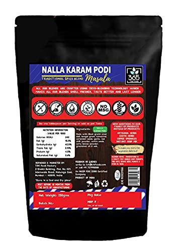 365 STORE TO DOOR 365 STORE TO DOOR Indian Spice – Nalla Karam Podi Masala, 250 gm. | Homemade Powdered | for Healthy Cooking | Ready to use | All Seasonings Spices | Pure & Hygiene | Spice Mix – Pack of 1