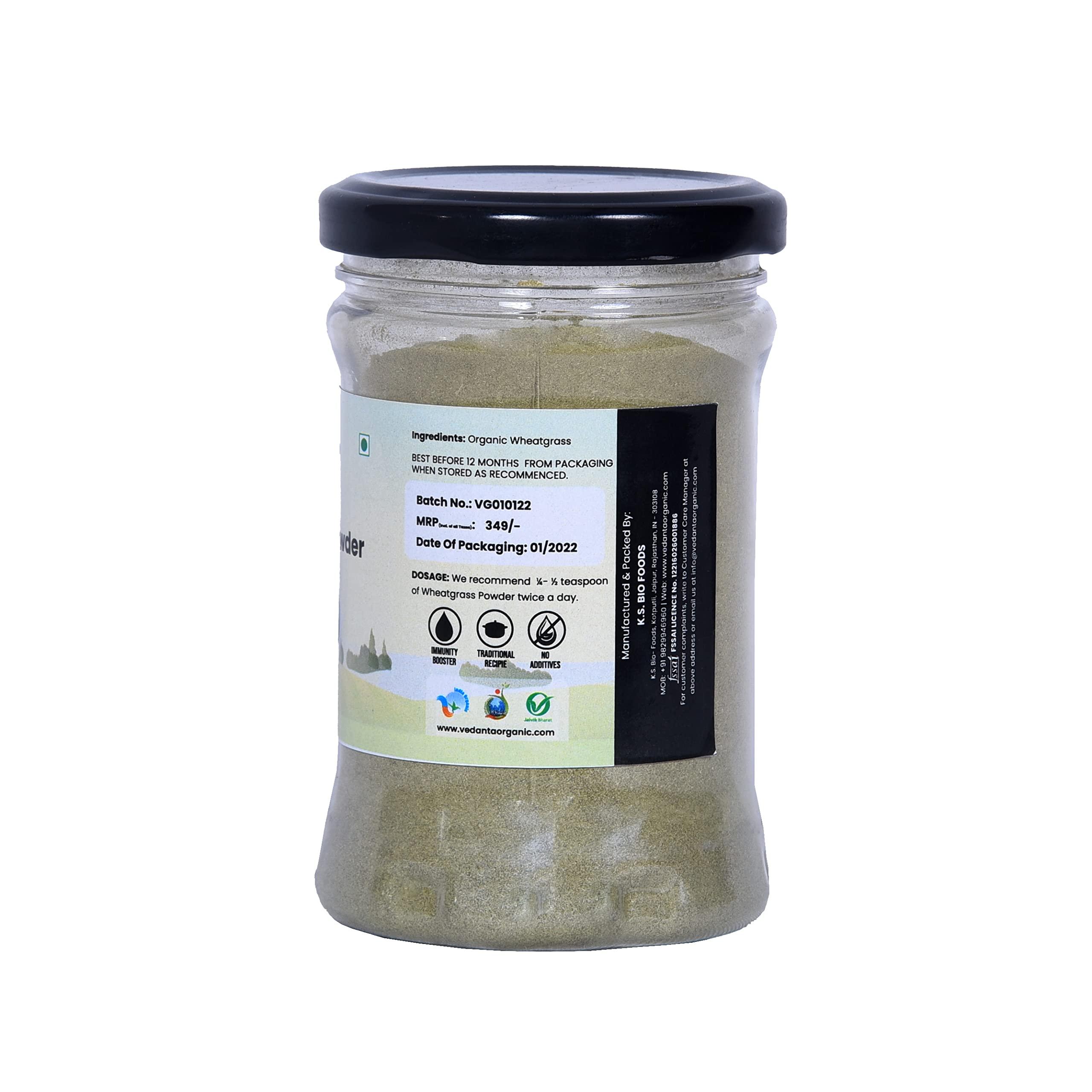 Vedanta Vedanta 100% Organic Wheatgrass Powder 100 Gm | Immunity Booster, Detoxification, Superfood | Pack of 1