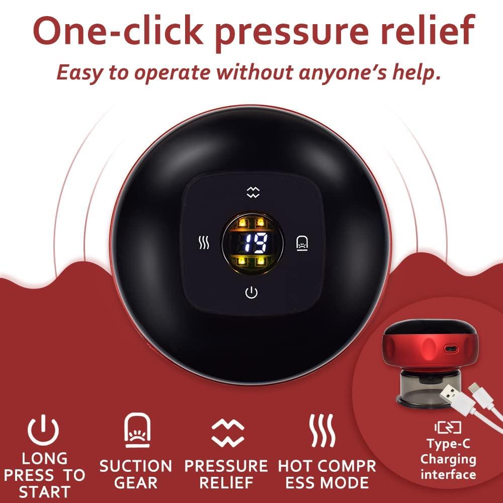 ONTRIP ONTRIP Massage House Electric Smart Cupping Device,Electric Vacuum Red Light Cupping Cups Therapy Massage Kit, Helps To Reduce Muscle Pain, Swelling and Inflammation