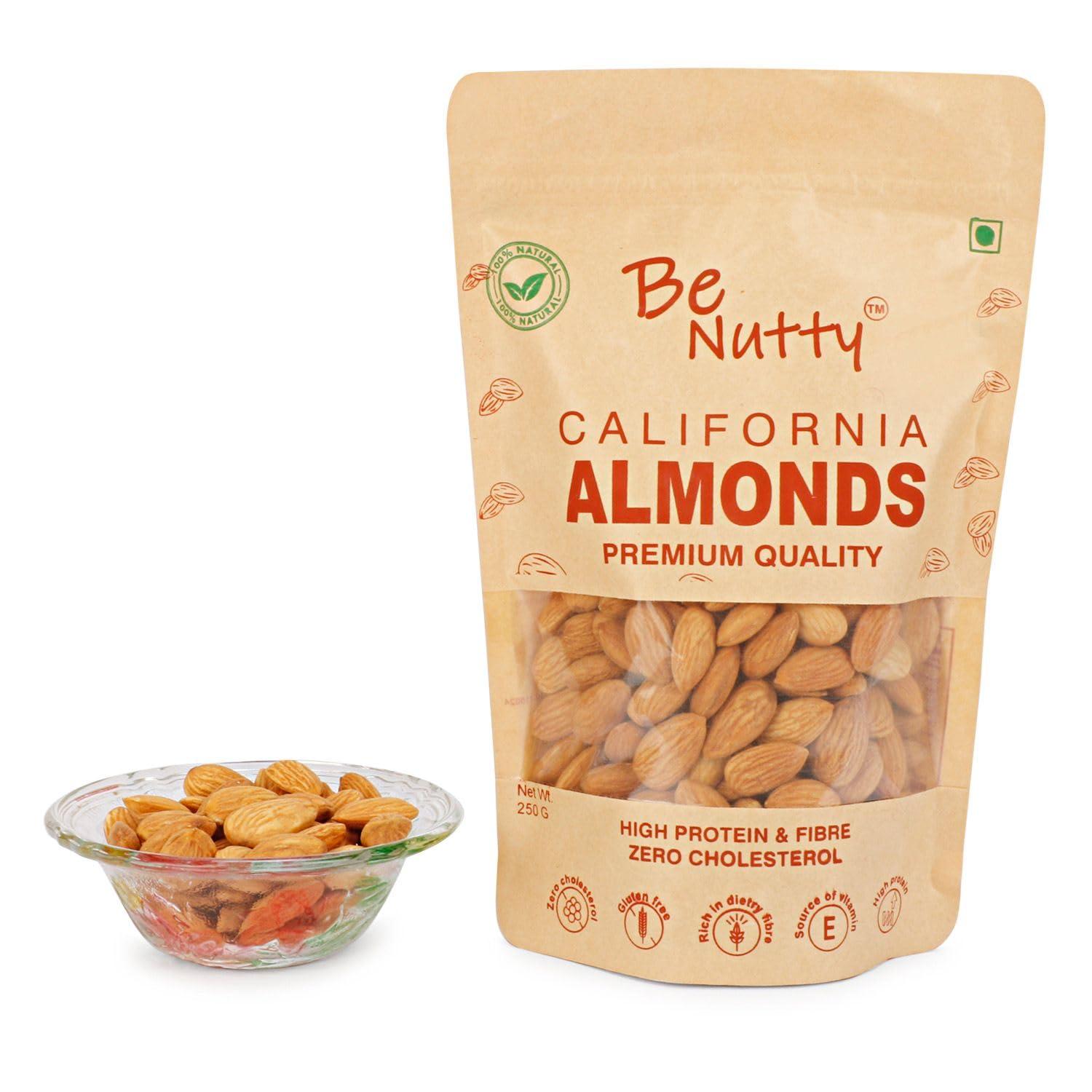 BeNutty BeNutty 100% Natural Premium Almonds | Badam Giri Nuts & Dry Fruits | High in Fiber & Boost Immunity | Real Nuts | Whole Natural Badam (500gm)