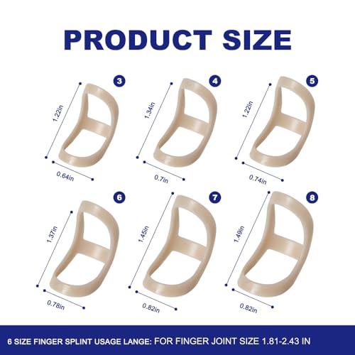 SOFT HOME SOFT HOME 6 Pack Oval Finger Splints Waterproof Finger Splint for Arthritis, Trigger Finger,Mallet Fingers - Trigger Finger splints For Thumb, Index, Middle, Pinky or Ring Finger (3,4,5,6,7,8)
