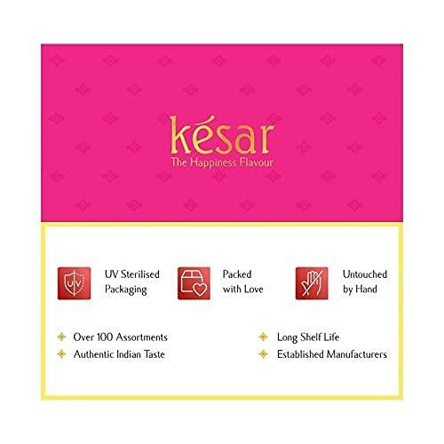 Dessert Drama Dessert Drama by Kesar Sweets | Sweets Gift Pack Kaju Katli, Mung Dal Barfi, Doda Burfi, Motichoor Laddu | Desi Ghee Sweets Indian Mithai - 1 kg Assorted Sweets | Premium Corporate Sweets Gift Hamper 