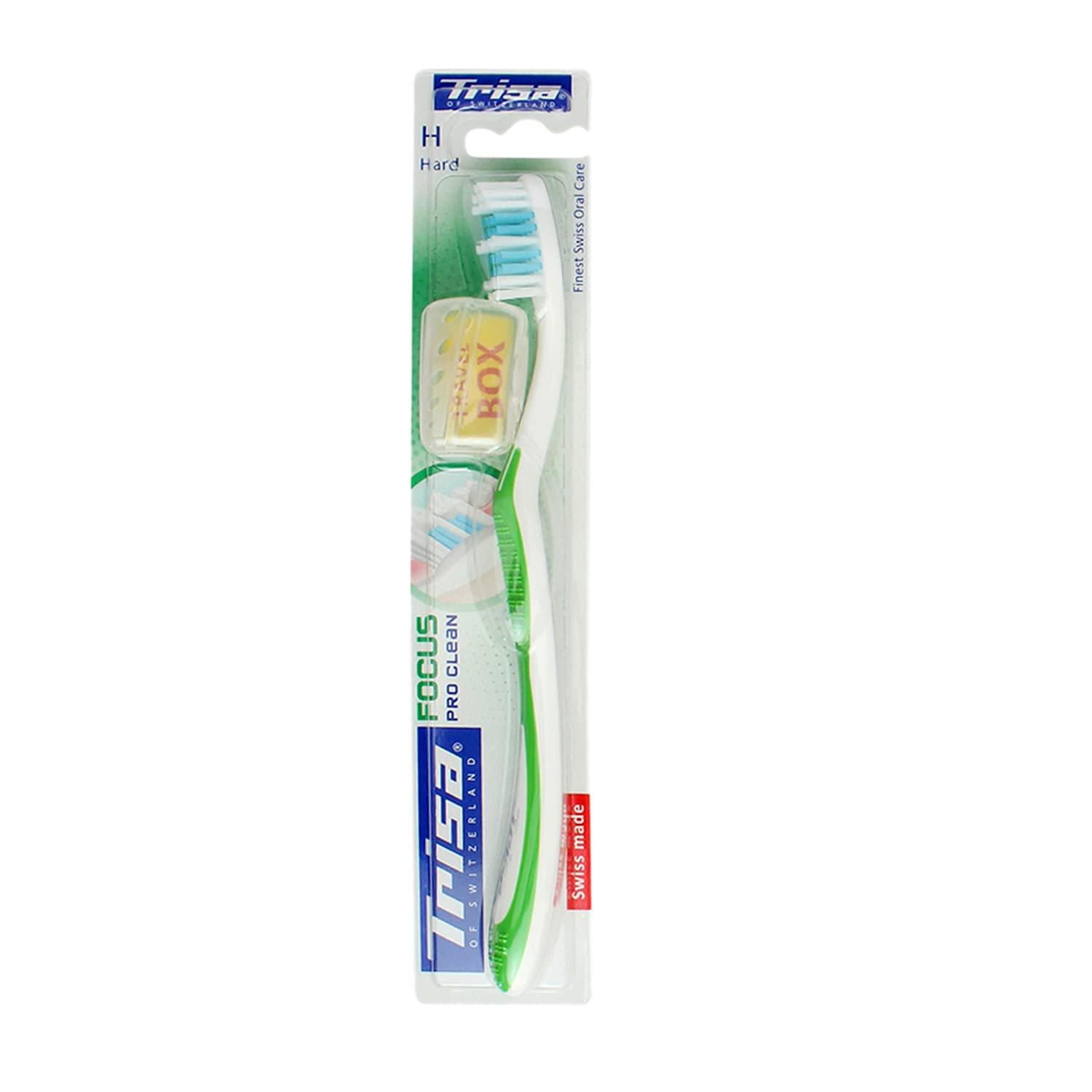 TRISA TRISA 8 Years And Above Focus Pro Clean Soft Manual Toothbrush With Hygiene Cap (Assorted Color), 1 count