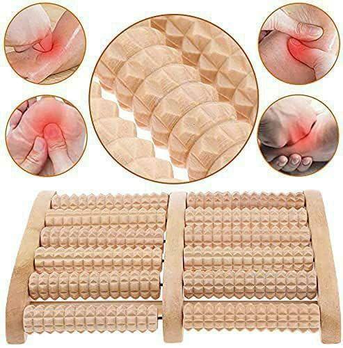 Piercell ENTERPRISE Piercell Wooden Roller Foot Massager Acupressure Point Device Relaxation Health Care Product Foot Massager And Legs Pain Relief Massager (Set of 1)