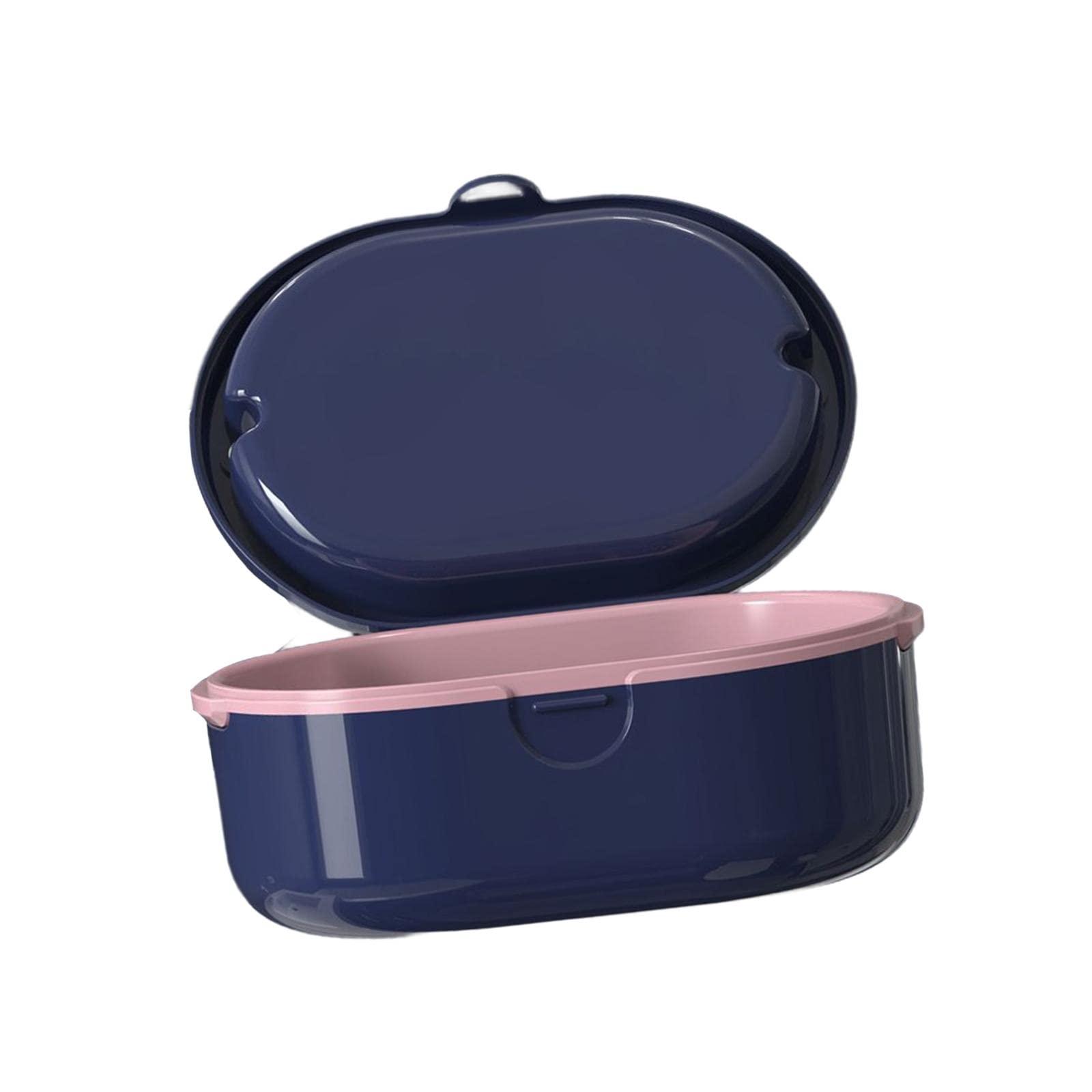 LICHTS LICHTS Denture Case with Strainer Basket for Artificial Teeth Night Guard Travel