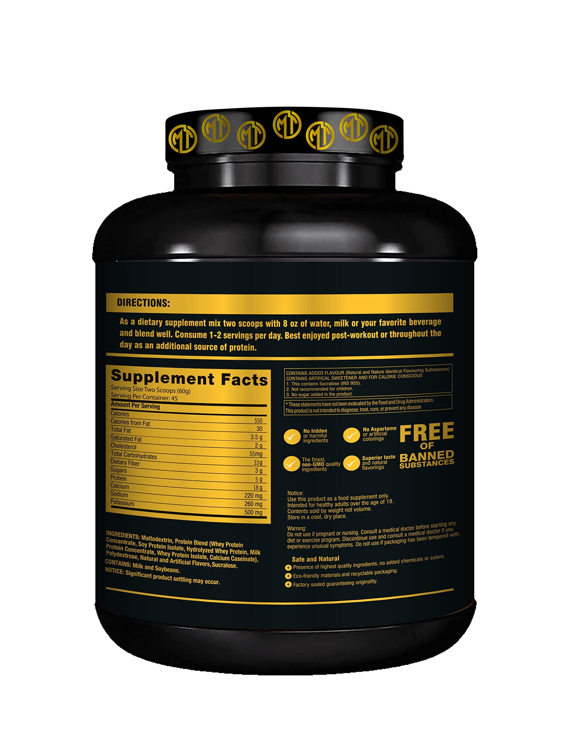 MUSCLETRAIL Muscle Trail Magic Mass Gainer Powder | 550 Calories | 33g Carbs |18g Protein | High in calories & Muscle Growth | 45 serving | 2.7 kg | (Vanilla Flavour)