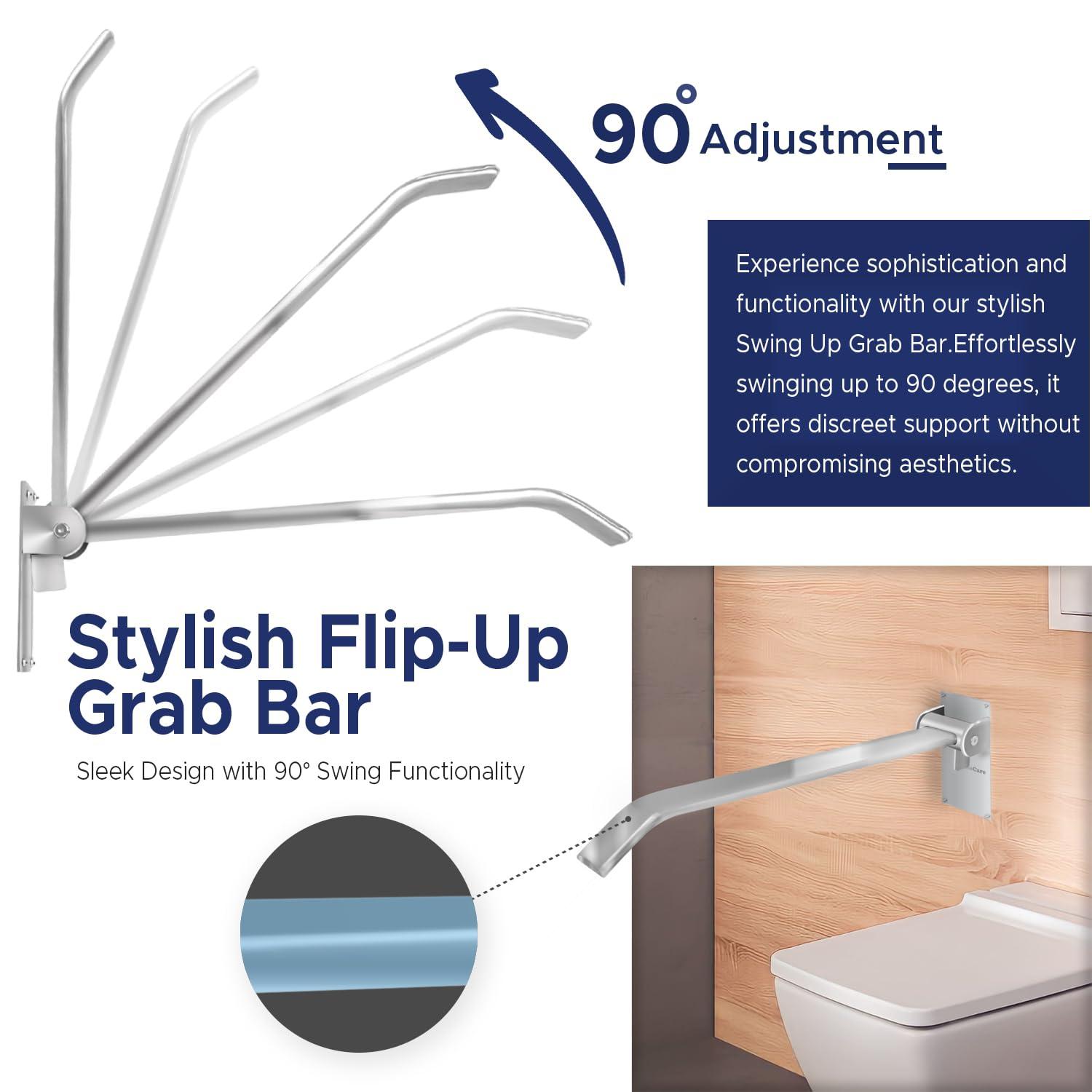 KosmoCare KosmoCare SS 304 Flip-up Toilet Grab Bar 26 inches