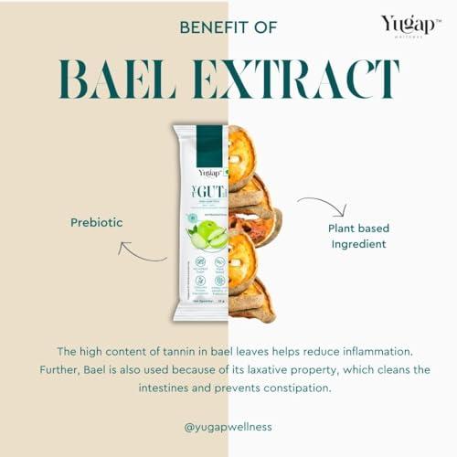 YUGAP WELLNESS Yugap Yugut Health Sachets | Bael Extract, Prebiotic Dietary Fiber | Supports Digestive Health, Regular Bowel Movements, Gut Integrity, and Immune Function (Pack of 1)