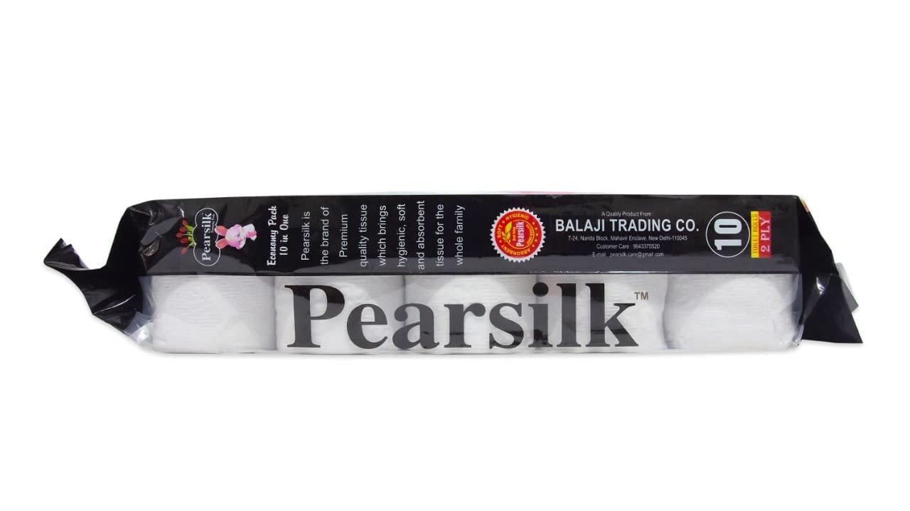 PEARSILK PEARSILK Toilet tissue paper roll, 2 Ply, 10 rolls Toilet Paper Roll Pack Of 10