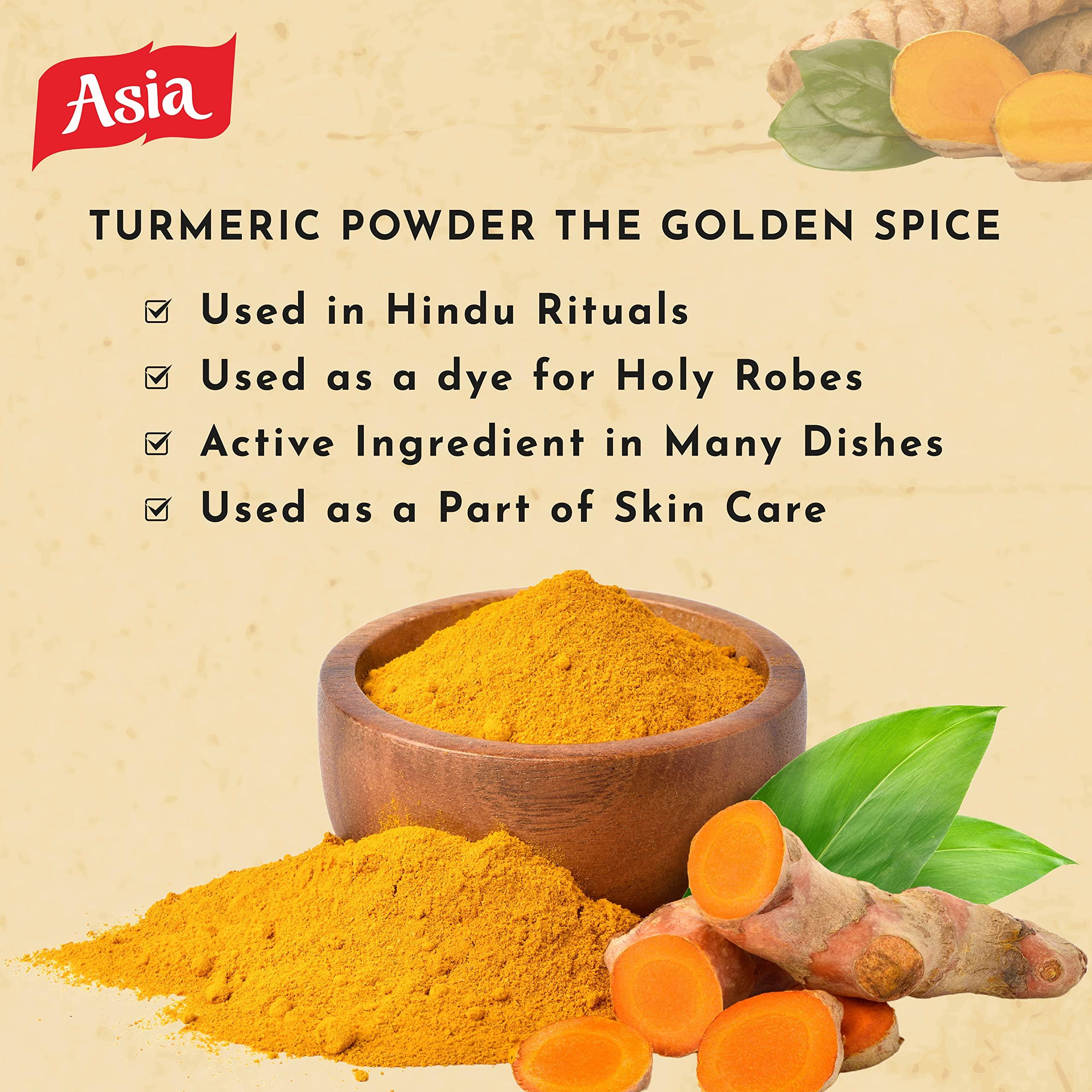 ASIA SPICES Asia Natural Turmeric Powder  Quality, High in Antioxidants, Ideal for Health & Wellness  500g