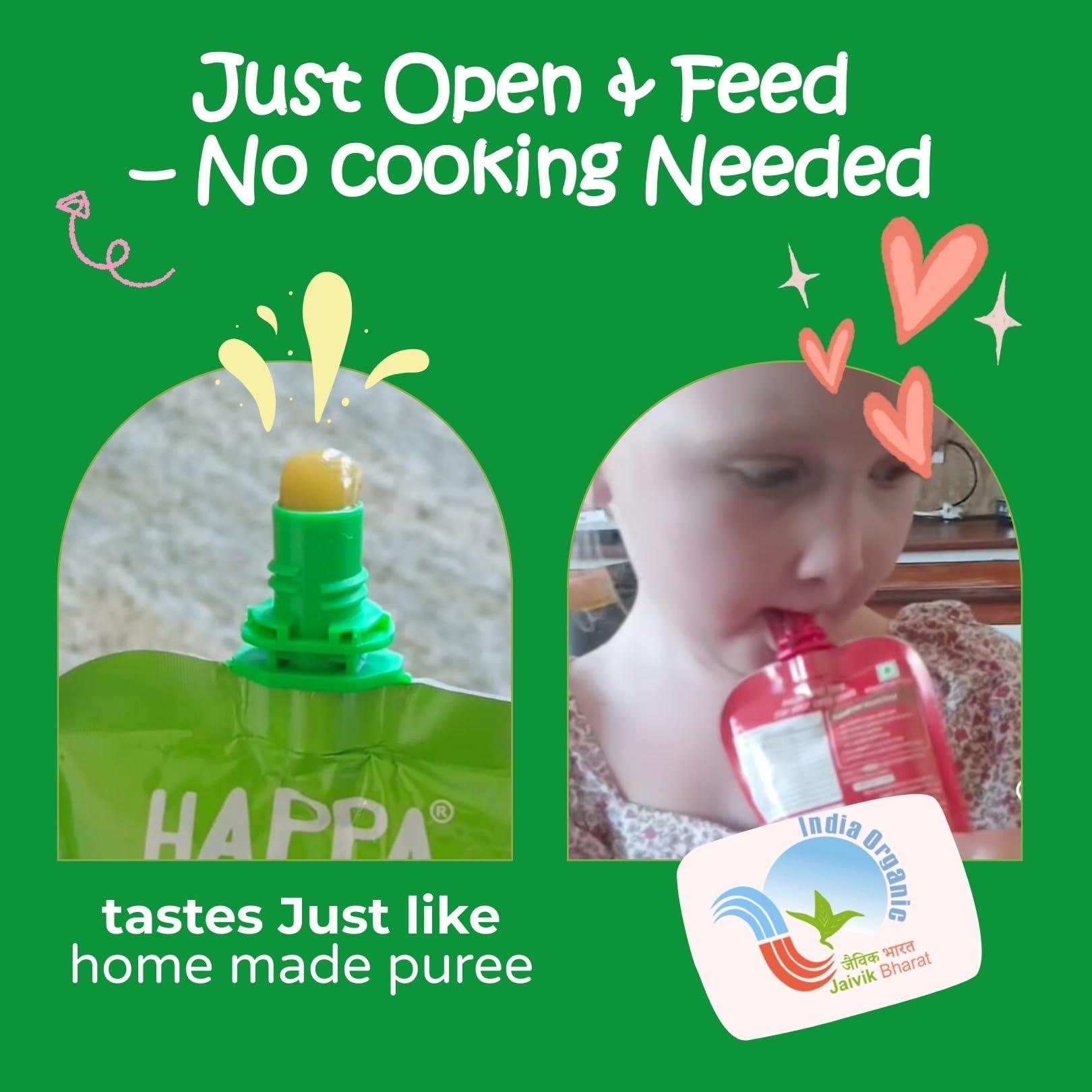 HAPPA Happa Organic Baby Food Puree Grain and Fruit Blend Pack of 4