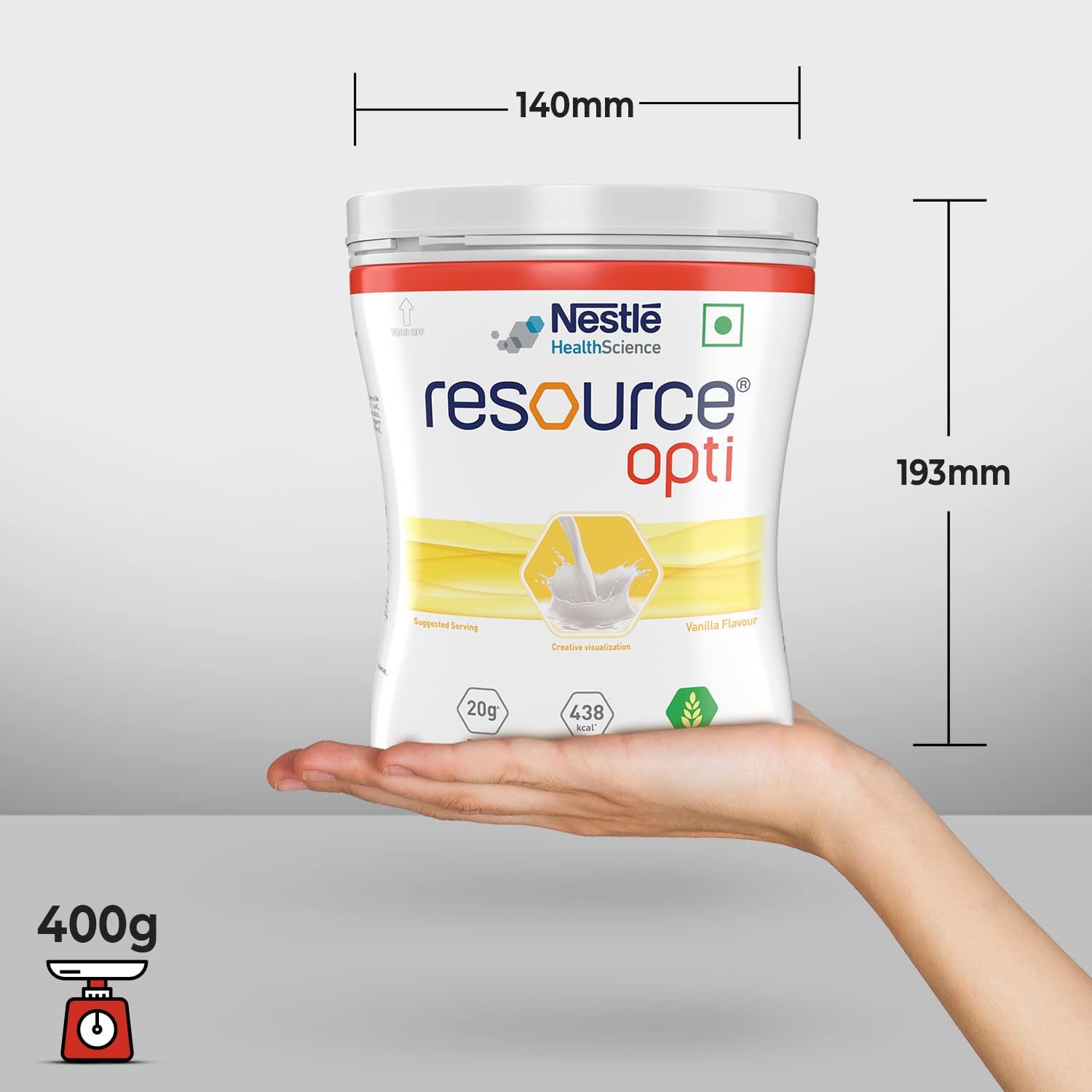 RESOURCE Nestle Health Science, Resource, Opti, Food For Dietary Management, Vanilla Flavour- 400g, Pet Jar