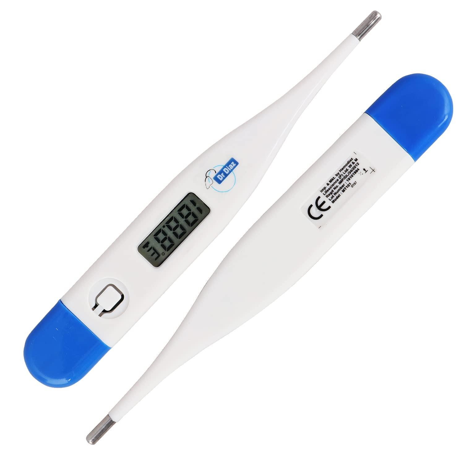 Dr Diaz Dr Diaz Digital Clinical Oral Thermometer with USB Interface, Clock Display Accurate & Fast Rectal Fever Detecting Device