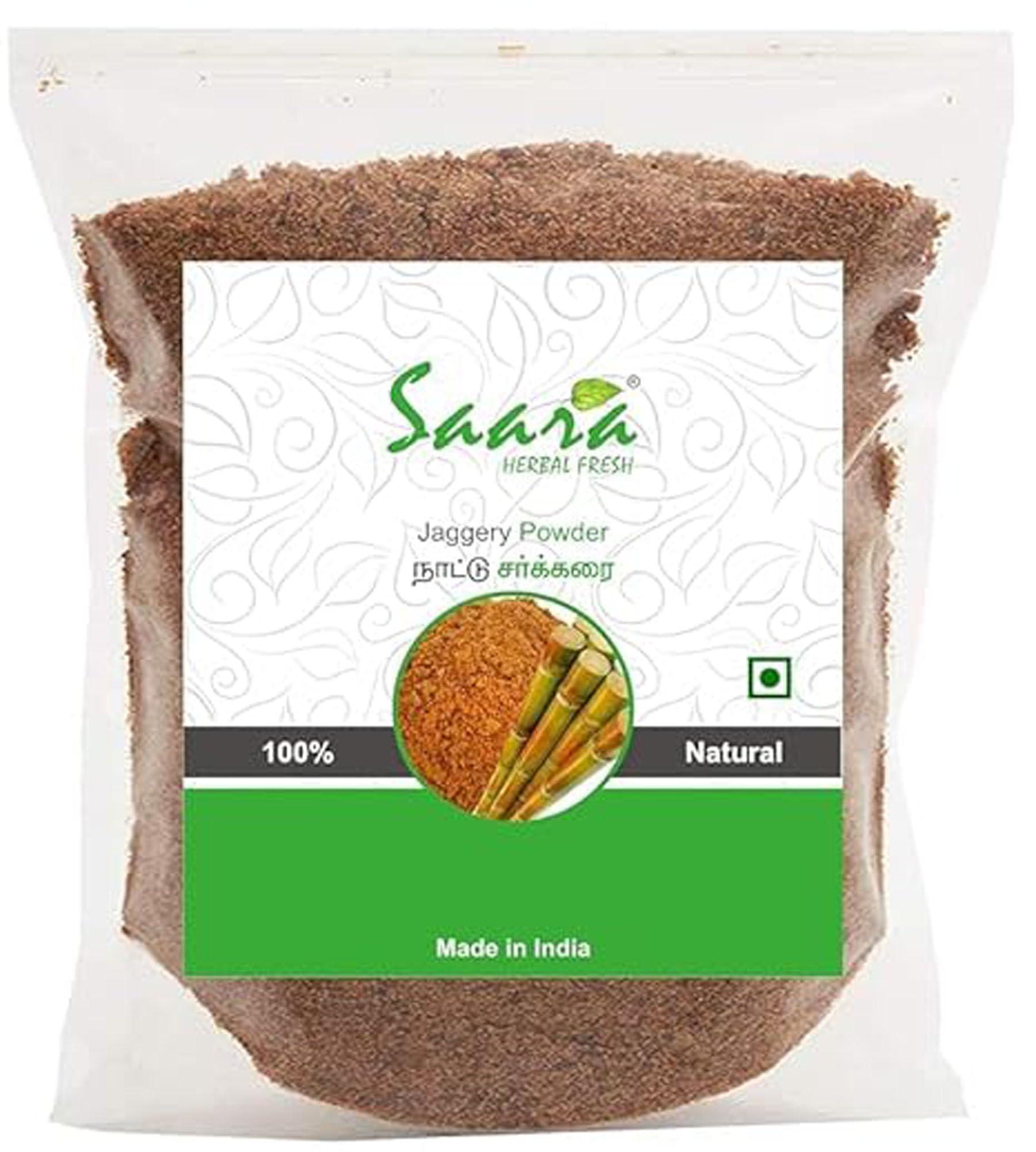 SAARA Saara HERBAL FRESH Pure Country Sugar Powder, 250g, Nattu Sakkarai, Country Brown Sugar, Jaggery, Bellam, Gud Powder,(pack of 2 x 100g, pack of 1 x 50g)