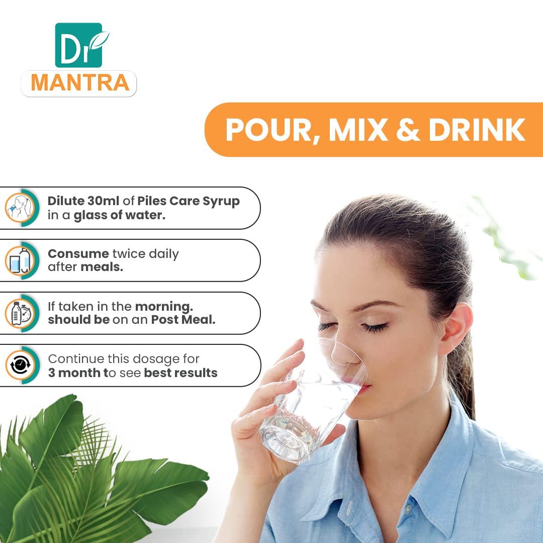 Dr MANTRA Dr Mantra Ayurvedic Piles Care Juice | Natural Hemorrhoid Relief with Vidaang, Indrajav & Herbal Ingredients | Safe & Effective Formula | 500ml