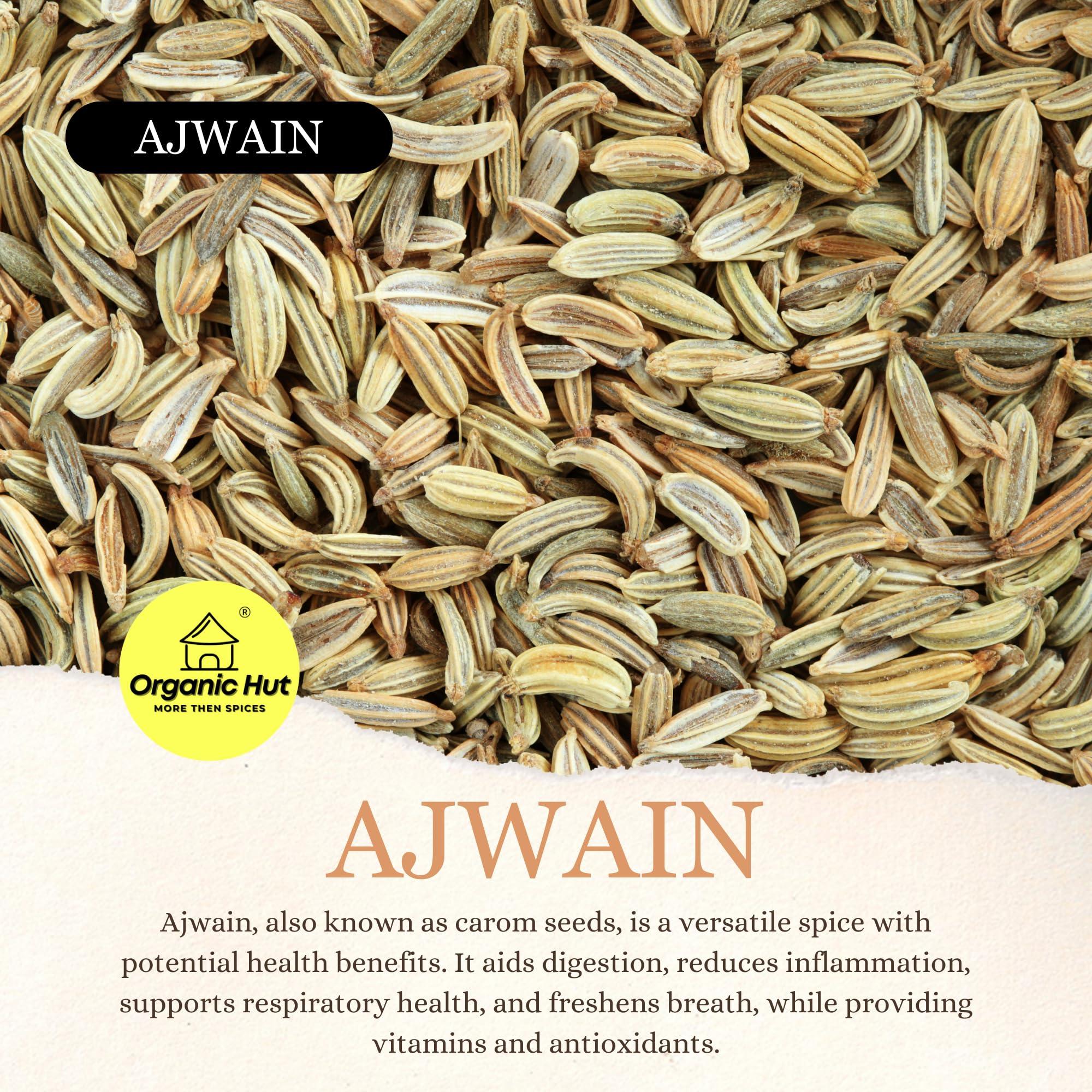 ORGANIC HUT Organic Hut Special Ajwain | Ajowan | Whole Spices | Fresh & Pure Black Papper | (Whole Spices Ajwain Pack of 100 gm)